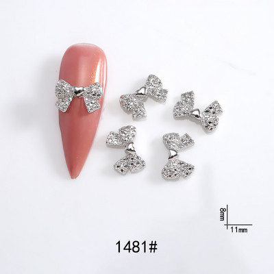 20db ötvözött szalag masni köröm dekoráció 3D arany/ezüst szépség ötvözet masni design körömékszer barkácsolás divat manikűr kiegészítők