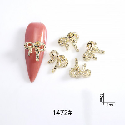 20db ötvözött szalag masni köröm dekoráció 3D arany/ezüst szépség ötvözet masni design körömékszer barkácsolás divat manikűr kiegészítők