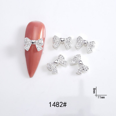 20db ötvözött szalag masni köröm dekoráció 3D arany/ezüst szépség ötvözet masni design körömékszer barkácsolás divat manikűr kiegészítők