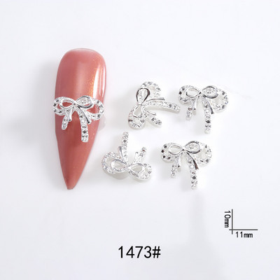 20db ötvözött szalag masni köröm dekoráció 3D arany/ezüst szépség ötvözet masni design körömékszer barkácsolás divat manikűr kiegészítők