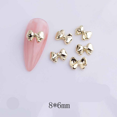 20db ötvözött szalag masni köröm dekoráció 3D arany/ezüst szépség ötvözet masni design körömékszer barkácsolás divat manikűr kiegészítők