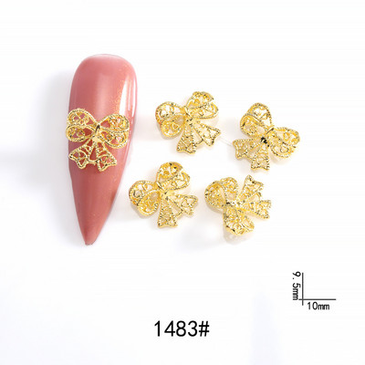 20db ötvözött szalag masni köröm dekoráció 3D arany/ezüst szépség ötvözet masni design körömékszer barkácsolás divat manikűr kiegészítők