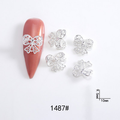 20db ötvözött szalag masni köröm dekoráció 3D arany/ezüst szépség ötvözet masni design körömékszer barkácsolás divat manikűr kiegészítők