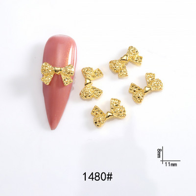 20db ötvözött szalag masni köröm dekoráció 3D arany/ezüst szépség ötvözet masni design körömékszer barkácsolás divat manikűr kiegészítők