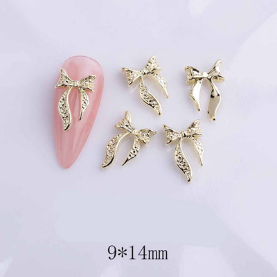 20db ötvözött szalag masni köröm dekoráció 3D arany/ezüst szépség ötvözet masni design körömékszer barkácsolás divat manikűr kiegészítők