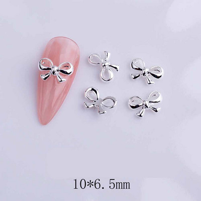 20db ötvözött szalag masni köröm dekoráció 3D arany/ezüst szépség ötvözet masni design körömékszer barkácsolás divat manikűr kiegészítők