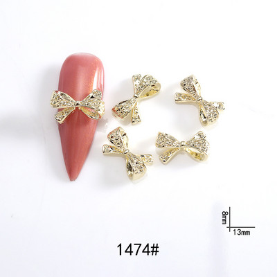 20db ötvözött szalag masni köröm dekoráció 3D arany/ezüst szépség ötvözet masni design körömékszer barkácsolás divat manikűr kiegészítők