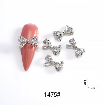 20db ötvözött szalag masni köröm dekoráció 3D arany/ezüst szépség ötvözet masni design körömékszer barkácsolás divat manikűr kiegészítők