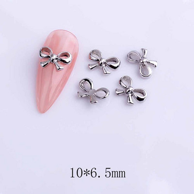 20db ötvözött szalag masni köröm dekoráció 3D arany/ezüst szépség ötvözet masni design körömékszer barkácsolás divat manikűr kiegészítők