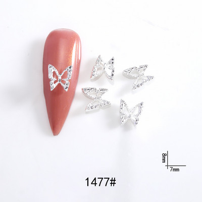 20db ötvözött szalag masni köröm dekoráció 3D arany/ezüst szépség ötvözet masni design körömékszer barkácsolás divat manikűr kiegészítők