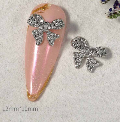 20db ötvözött szalag masni köröm dekoráció 3D arany/ezüst szépség ötvözet masni design körömékszer barkácsolás divat manikűr kiegészítők