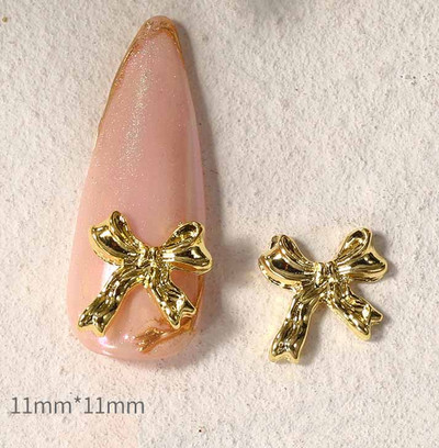 20db ötvözött szalag masni köröm dekoráció 3D arany/ezüst szépség ötvözet masni design körömékszer barkácsolás divat manikűr kiegészítők