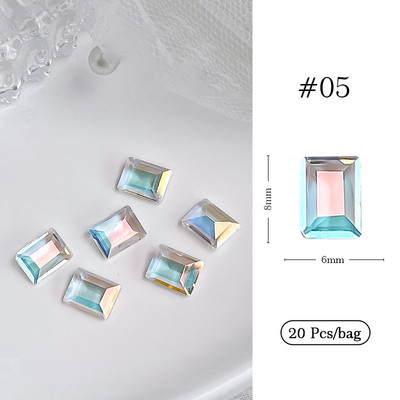 Crystal Blue AB Nail Aurora Rhinestones Segakujuline 3D Küünte Dekoratsioon Liblikas Star Süda Romb Flatback Stones Gem Maniküür