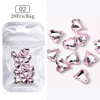 Crystal Blue AB Nail Aurora Rhinestones Segakujuline 3D Küünte Dekoratsioon Liblikas Star Süda Romb Flatback Stones Gem Maniküür
