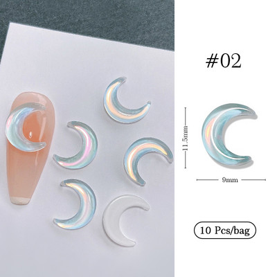Crystal Blue AB Nail Aurora Rhinestones Segakujuline 3D Küünte Dekoratsioon Liblikas Star Süda Romb Flatback Stones Gem Maniküür