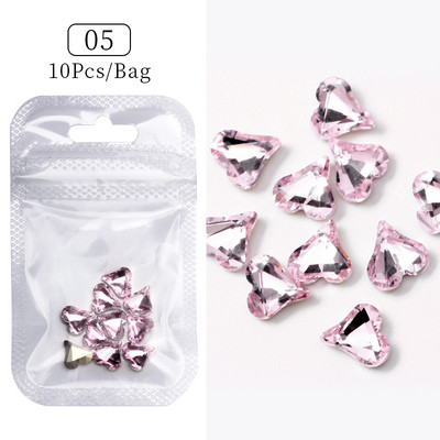 Crystal Blue AB Nail Aurora Rhinestones Segakujuline 3D Küünte Dekoratsioon Liblikas Star Süda Romb Flatback Stones Gem Maniküür