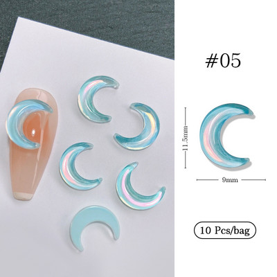 Crystal Blue AB Nail Aurora Rhinestones Segakujuline 3D Küünte Dekoratsioon Liblikas Star Süda Romb Flatback Stones Gem Maniküür