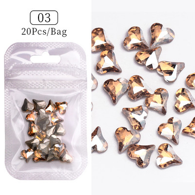 Crystal Blue AB Nail Aurora Rhinestones Segakujuline 3D Küünte Dekoratsioon Liblikas Star Süda Romb Flatback Stones Gem Maniküür