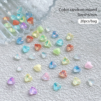 Crystal Blue AB Nail Aurora Rhinestones Segakujuline 3D Küünte Dekoratsioon Liblikas Star Süda Romb Flatback Stones Gem Maniküür