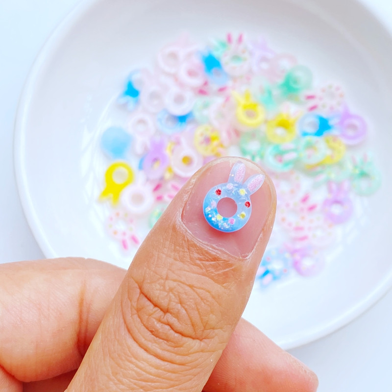 50 buc 3D decorare unghii sclipici cristal rasina desene animate iepure gogoasa nail art strasuri femei bricolaj accesorii manichiura