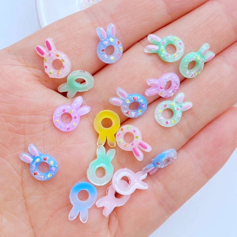 50 buc 3D decorare unghii sclipici cristal rasina desene animate iepure gogoasa nail art strasuri femei bricolaj accesorii manichiura