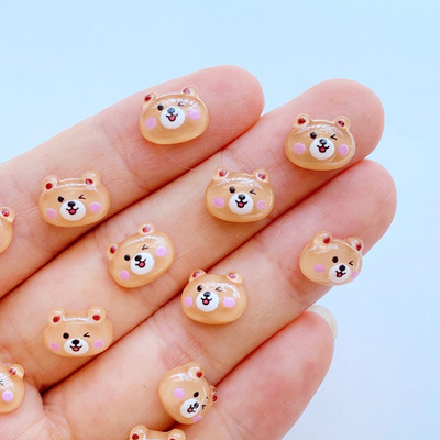 50gab 3D piekariņi Kawaii karikatūra Bear nagu Rhinestones dārgakmeņi Glitter Akrila nagu mākslas rotaslietas manikīrs nagu dekorēšanas aksesuāri