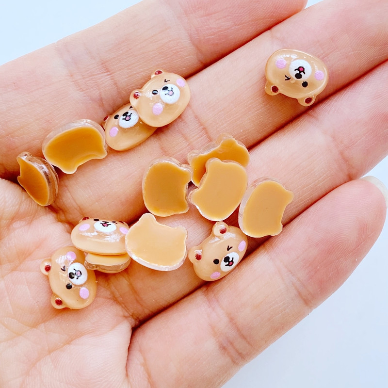 50vnt 3D Charms Kawaii Cartoon Bear Nagų Kalnų krištolas Brangakmeniai Blizgučiai Akrilo Nagų Dailė Papuošalai Manikiūras Nagų dekoravimo Priedai