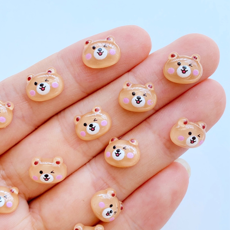 50vnt 3D Charms Kawaii Cartoon Bear Nagų Kalnų krištolas Brangakmeniai Blizgučiai Akrilo Nagų Dailė Papuošalai Manikiūras Nagų dekoravimo Priedai