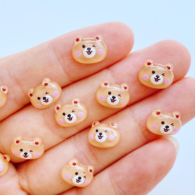 50vnt 3D Charms Kawaii Cartoon Bear Nagų Kalnų krištolas Brangakmeniai Blizgučiai Akrilo Nagų Dailė Papuošalai Manikiūras Nagų dekoravimo Priedai