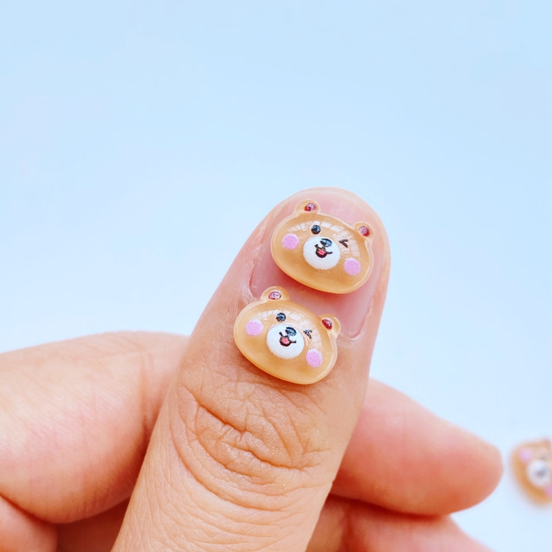 50vnt 3D Charms Kawaii Cartoon Bear Nagų Kalnų krištolas Brangakmeniai Blizgučiai Akrilo Nagų Dailė Papuošalai Manikiūras Nagų dekoravimo Priedai