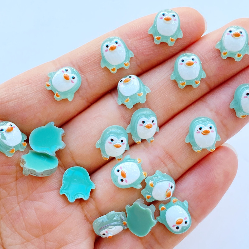 50 de bucăți Charms Kawaii Desene Animat Pinguin Nail Strass Pietre Prețioase Glitter Acrilic Nail Art Bijuterii Manichiură Decorare unghii Accesorii
