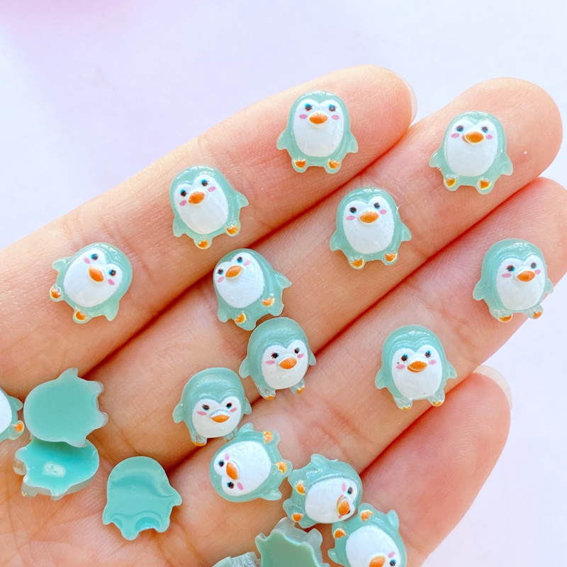 50 de bucăți Charms Kawaii Desene Animat Pinguin Nail Strass Pietre Prețioase Glitter Acrilic Nail Art Bijuterii Manichiură Decorare unghii Accesorii
