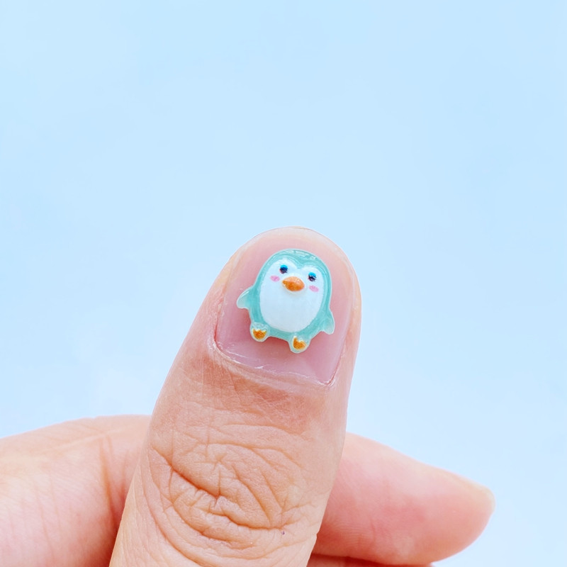 50 de bucăți Charms Kawaii Desene Animat Pinguin Nail Strass Pietre Prețioase Glitter Acrilic Nail Art Bijuterii Manichiură Decorare unghii Accesorii