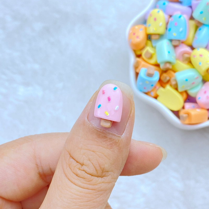 30 pakelių dervos spalvingi mini mieli popsicle nagų plokšti kalnų krištolo lipdukai „pasidaryk pats“ vestuvių iškarpų albumo dekoravimas