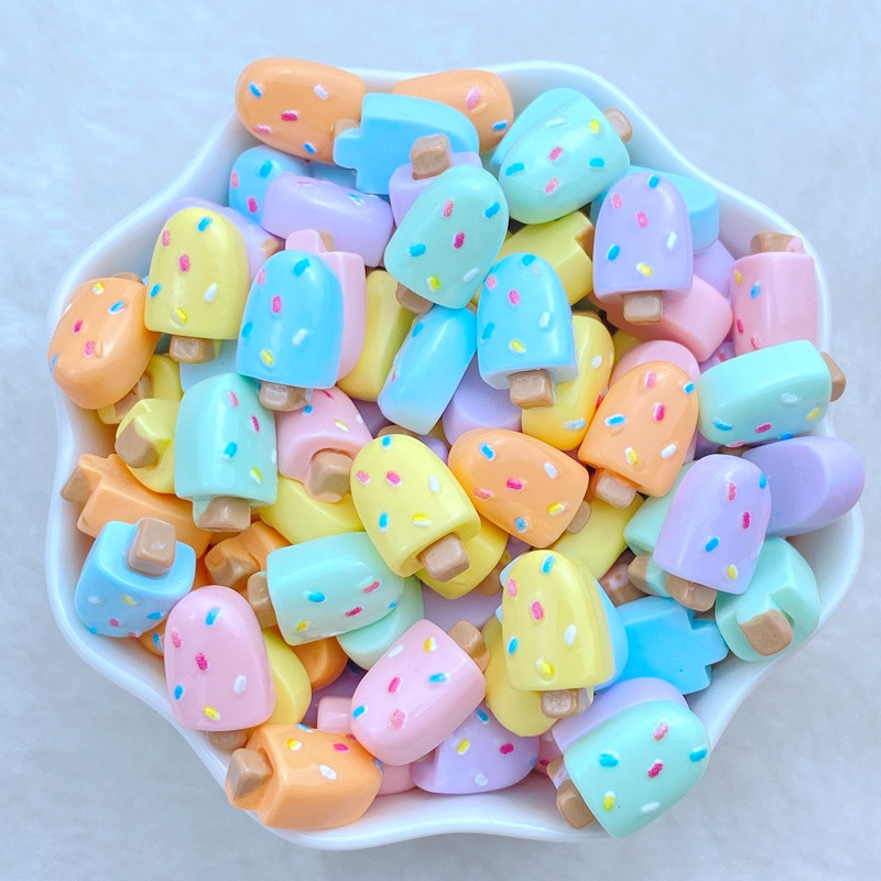 30 pakelių dervos spalvingi mini mieli popsicle nagų plokšti kalnų krištolo lipdukai „pasidaryk pats“ vestuvių iškarpų albumo dekoravimas