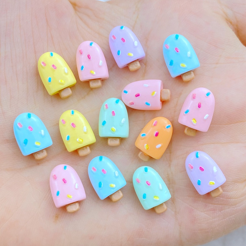 30 pakelių dervos spalvingi mini mieli popsicle nagų plokšti kalnų krištolo lipdukai „pasidaryk pats“ vestuvių iškarpų albumo dekoravimas