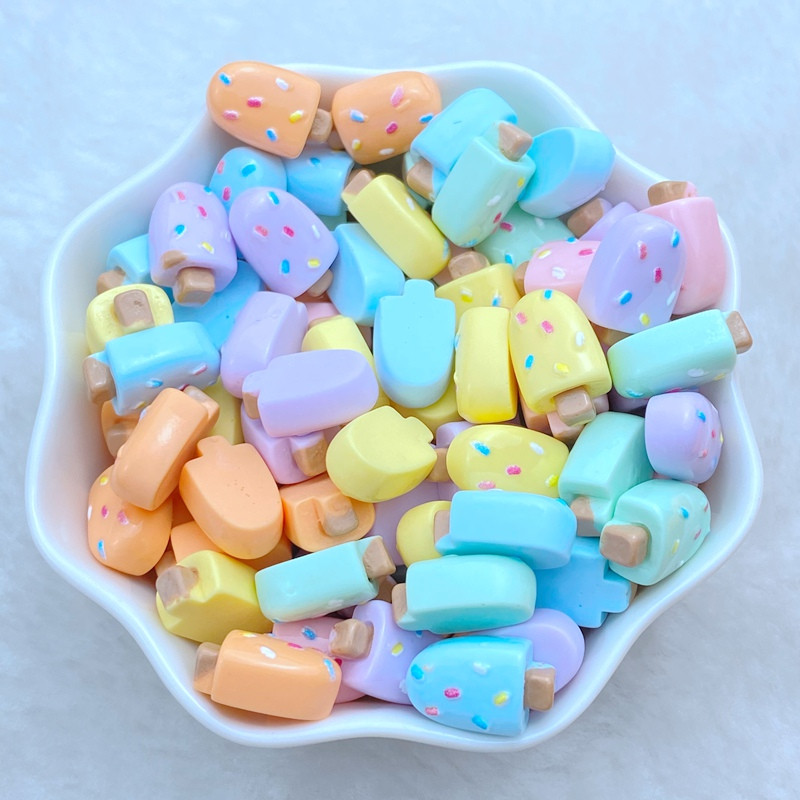 30 pakelių dervos spalvingi mini mieli popsicle nagų plokšti kalnų krištolo lipdukai „pasidaryk pats“ vestuvių iškarpų albumo dekoravimas