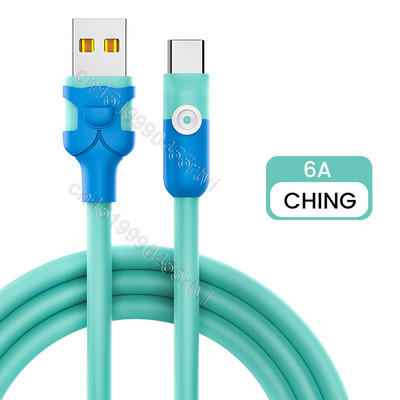 6A USB tipo C laidas, skirtas Huawei Honor Xiaomi USB Type C įkroviklio laidas 2.4A, skirtas iPhone 15 14 13 12 11 Pro Max Xs X 8 Plus Cable 2M