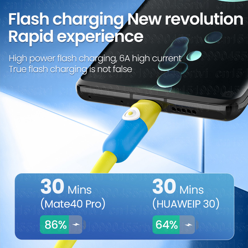 6A USB tipo C laidas, skirtas Huawei Honor Xiaomi USB Type C įkroviklio laidas 2.4A, skirtas iPhone 15 14 13 12 11 Pro Max Xs X 8 Plus Cable 2M