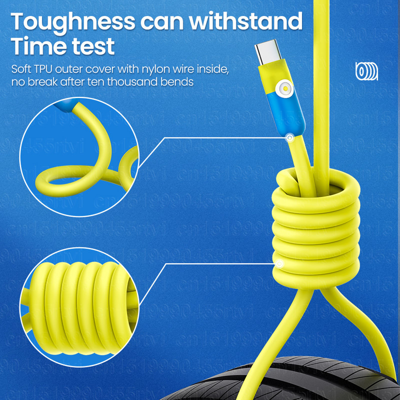 6A USB tipo C laidas, skirtas Huawei Honor Xiaomi USB Type C įkroviklio laidas 2.4A, skirtas iPhone 15 14 13 12 11 Pro Max Xs X 8 Plus Cable 2M