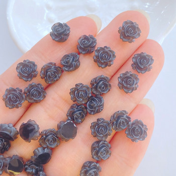 100 τμχ New Resin Cute Mini Camellia Flat back Stone Applique Figurines DIY Wedding Scrapbook Αξεσουάρ μανικιούρ