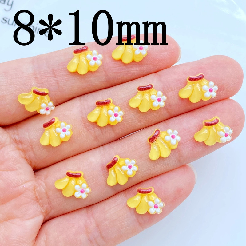 50vnt Charms Kawaii Banana Nagų Kalnų krištolas Brangakmeniai Blizgučiai Akrilas Nagų dailės Papuošalai Manikiūras Nagų dekoravimo Priedai