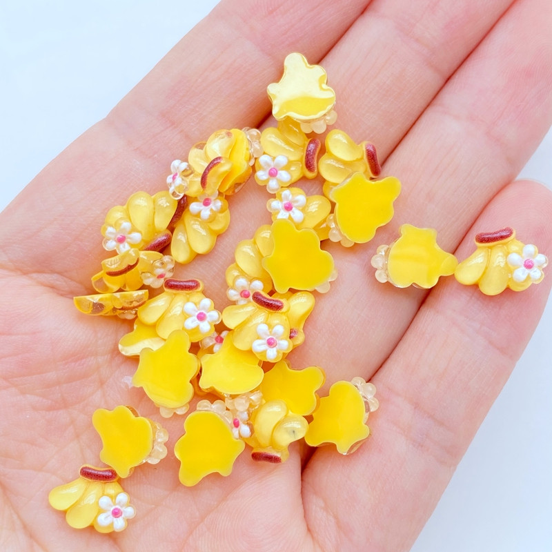 50vnt Charms Kawaii Banana Nagų Kalnų krištolas Brangakmeniai Blizgučiai Akrilas Nagų dailės Papuošalai Manikiūras Nagų dekoravimo Priedai