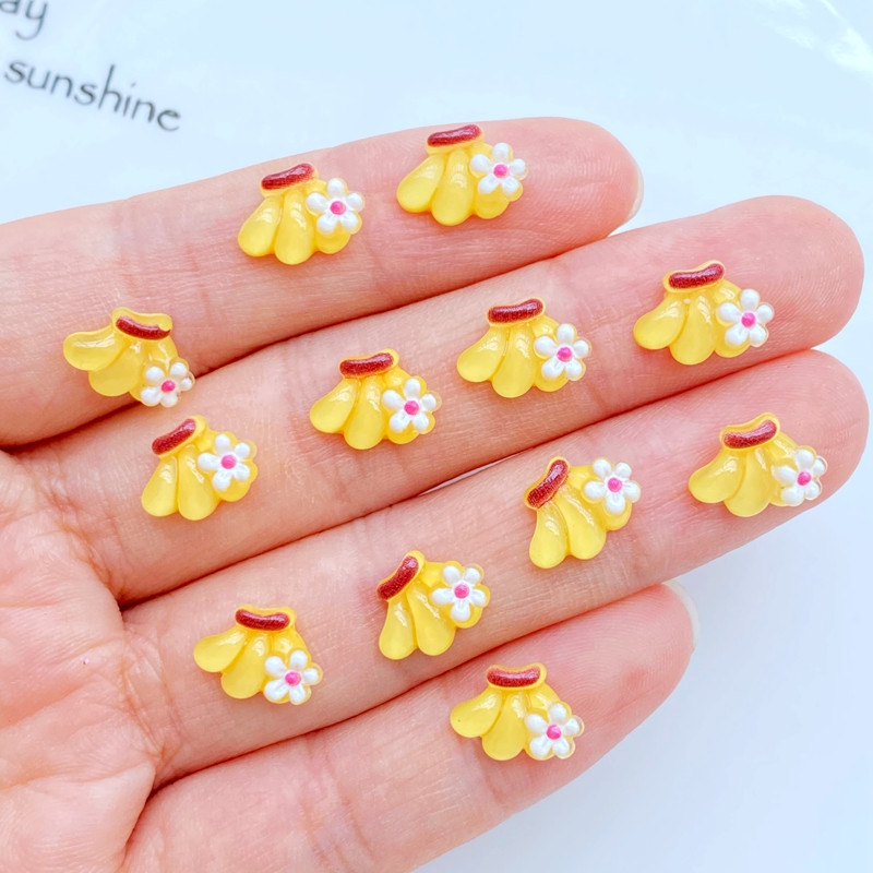 50vnt Charms Kawaii Banana Nagų Kalnų krištolas Brangakmeniai Blizgučiai Akrilas Nagų dailės Papuošalai Manikiūras Nagų dekoravimo Priedai