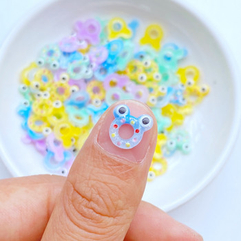 3D Charms Cute Mini Frog Nail Rhinestones Πολύτιμοι λίθοι Glitter 50τμχ Ρητίνη Nail Art Κοσμήματα Μανικιούρ Αξεσουάρ Νυχιών Διακόσμησης