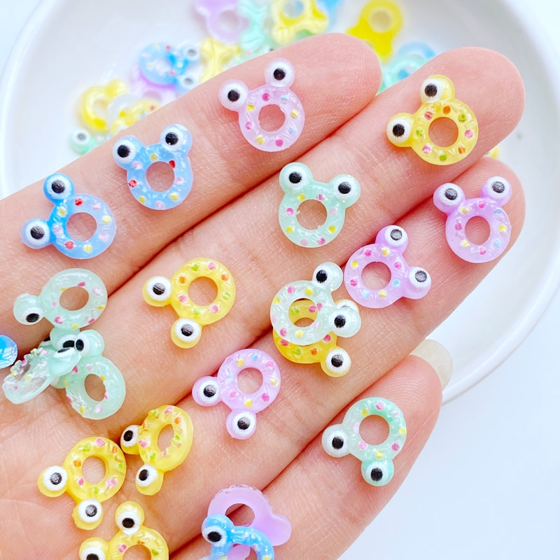 Charms 3D Drăguț Mini Broasca Strasuri pentru unghii Pietre prețioase Sclipici 50 buc Rășină Nail Art Bijuterii Manichiură Accesorii pentru decorarea unghiilor