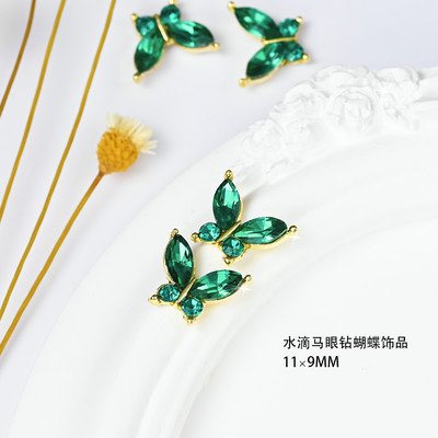 10/5 vnt Butterfly lydinio nagų dailės papuošalų žavesys 3D drugelis aukso/sidabro cirkonio deimantas „pasidaryk pats“ nagų dailės dekoravimo priedai #JE8