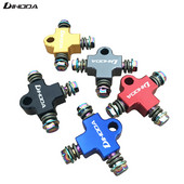 Motorkerékpár hidraulikus fékolaj tömlő pólócsatlakozó póló illeszték póló csatlakozó szennyeződéstartó kerékpárhoz ATV fékrendszer 3 utas adapter