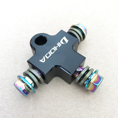 Motorkerékpár hidraulikus fékolaj tömlő pólócsatlakozó póló illeszték póló csatlakozó szennyeződéstartó kerékpárhoz ATV fékrendszer 3 utas adapter