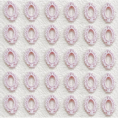 30 vnt. mišrių spalvų tuščiaviduriai ovalūs nagų rėmo žavesiai Priedai 3D nagų dailės puošmenos Medžiagos Medžiagos Manikiūras Deocr Dalys